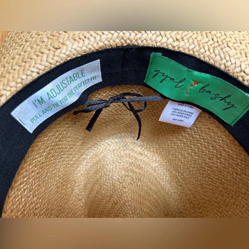 NWOT Straw Hat with multicolored tassles. Adjustable - Picture 2 of 3